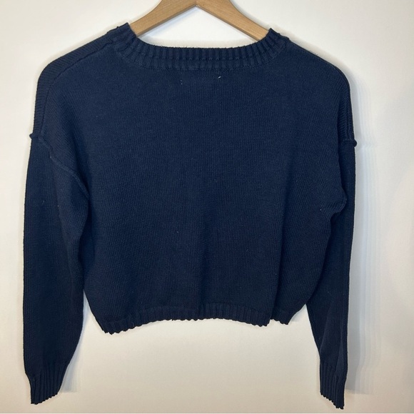 Happily Grey Navy Blue Seashell Sweater, Size XS - Picture 5 of 7